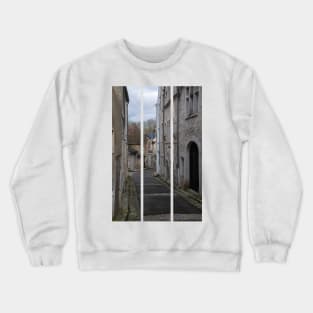 Chablis is a town in the Bourgogne-Franche-Comte famous for its french white wine. Walking in narrow streets. (vertical) Crewneck Sweatshirt